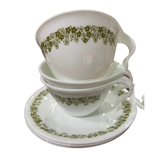 Corelle Spring Blossom Hook Cups and Saucers Set of 9  (No Chips) - Picture 4 of 4